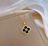 18k Gold Four Leaf Clover Necklace