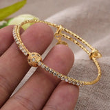 24k Gold Titanium Adjustable Bracelet Bangle, Gold Bangles