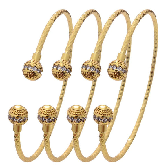 24k Gold Titanium Adjustable Bracelet Bangle, Gold Bangles