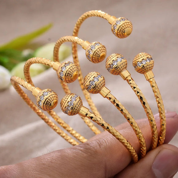 24k Gold Titanium Adjustable Bracelet Bangle, Gold Bangles