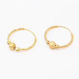 24k Gold Titanium Bali Hoop Earrings
