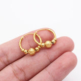 24k Gold Titanium Bali Hoop Earrings