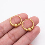 24k Gold Titanium Bali Hoop Earrings