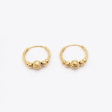 24k Gold Titanium Bali Hoop Earrings