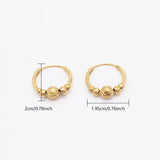 24k Gold Titanium Bali Hoop Earrings