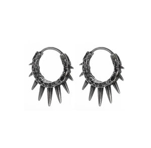 Titanium Black Snap Back Hoop Earring Pair