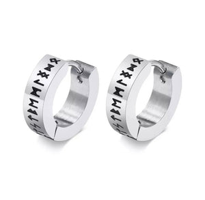 Titanium Silver Snap Back Hoop Earring Pair