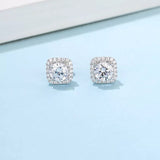 Diamond Stud Square Earrings in S925 Sterling Silver 1/2 Carat