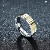 Titanium Silver and Gold Two Tone Ring