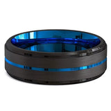 Titanium Black and Blue Two Tone Ring