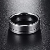 Titanium Silver Brushed Ring