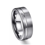 Titanium Silver Brushed Ring