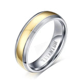 Titanium Silver and Gold Two Tone Ring