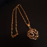 OM Gold & Crystals Pendant and chain