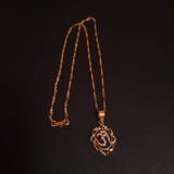 OM Gold & Crystals Pendant and chain