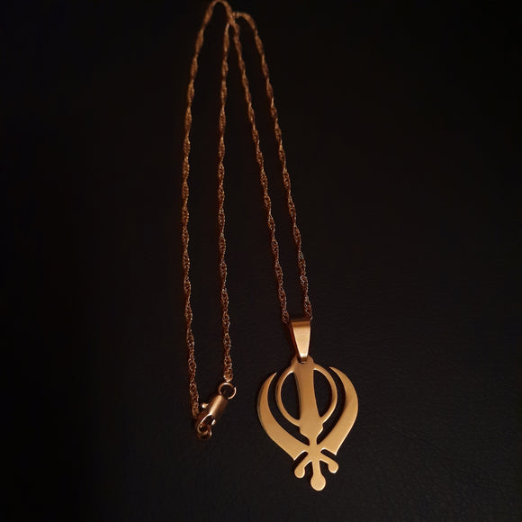 Khanda Gold Pendant & Chain