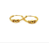 24k Gold Titanium Bali Hoop Earrings