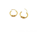 24k Gold Titanium Bali Hoop Earrings