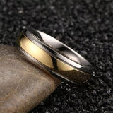 Titanium Silver and Gold Two Tone Ring