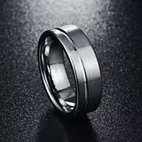 Titanium Silver Brushed Ring