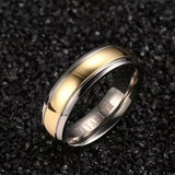 Titanium Silver and Gold Two Tone Ring