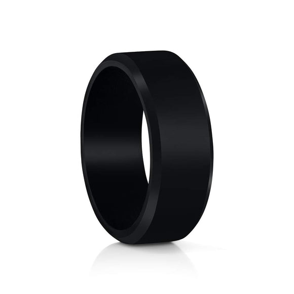 Stainless steel band in black colour - heart and cardiogram, 6 mm |  Jewellery Eshop EU