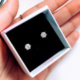 Diamond Stud Earrings in Platinum 1 Carat, Round Diamond Earrings