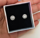 Diamond Stud Earrings in Platinum 1 Carat, Round Diamond Earrings