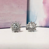 Diamond Stud Earrings in Platinum 1 Carat, Round Diamond Earrings