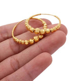 24k Gold Titanium Bali Hoop Earrings