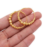 24k Gold Titanium Bali Hoop Earrings