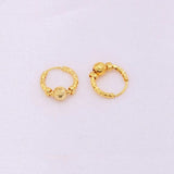 24k Gold Titanium Bali Hoop Earrings