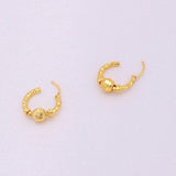 24k Gold Titanium Bali Hoop Earrings