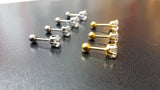 Titanium Silver Screw on Ball Back Studs Pair