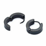 Titanium Black Snap Back Hoop Earring Pair