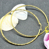 18k Gold Titanium Large Hoops Pair • 50mm • 60mm • 70mm