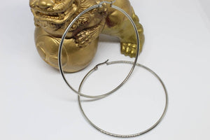 Silver Titanium Large Hoops Pair, 50mm, 60mm, 70mm
