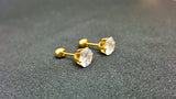 Titanium Gold Screw on Ball Back Studs Pair