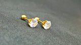 Titanium Gold Screw on Ball Back Studs Pair