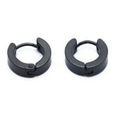 Titanium Black Snap Back Hoop Earring Pair