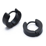 Titanium Black Snap Back Hoop Earring Pair