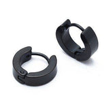 Titanium Black Snap Back Hoop Earring Pair