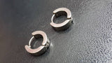 Titanium Silver Snap Back Hoop Earring Pair