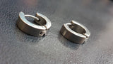 Titanium Silver Snap Back Hoop Earring Pair