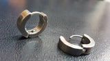 Titanium Silver Snap Back Hoop Earring Pair