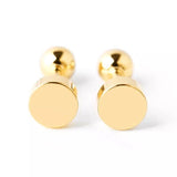 Titanium Gold Ball Circle Back Screw on Studs Pair