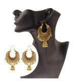 Gold Indian Large Jhumka Round Earrings Pair