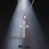Titanium Cross Minimalist Chain Necklace