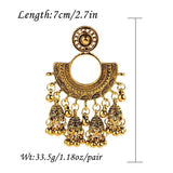 Gold Indian Large Jhumka Round Earrings Pair