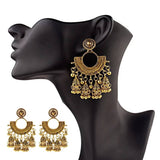 Gold Indian Large Jhumka Round Earrings Pair